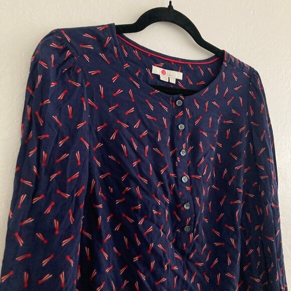 Boden Kara Shooting Star Blouse Long Sleeve Shirt Dainty Girly Smocked Preppy 4 - Picture 3 of 12